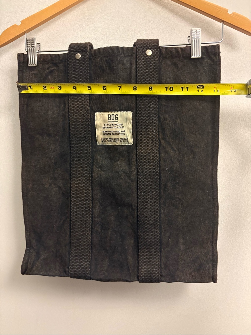 NWT Urban Outfitters BDG Washed Black Canvas Tote / Large Carryall - Picture 8 of 10